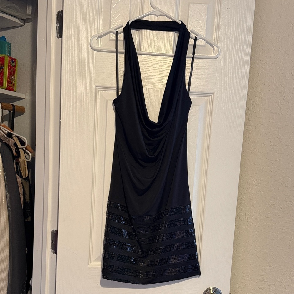 Arden B Black Sleeveless Halter Top
